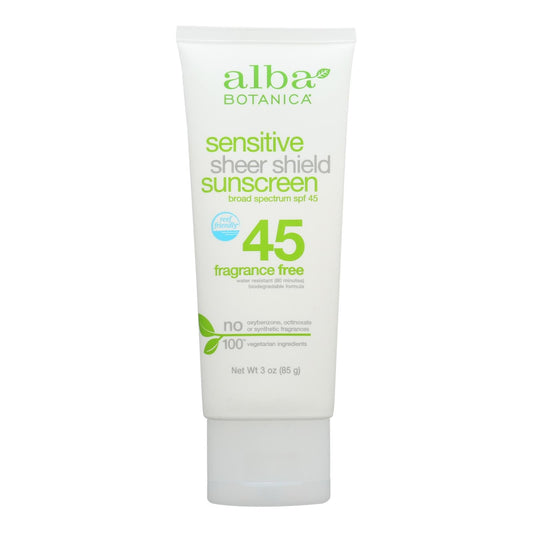 Alba Botanica Sunscreen - Sensitive Sheer Touch Spf 50and - Case Of 1 - 3 Oz.