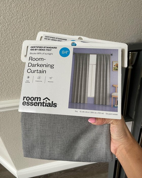 1pc 42"x84" Room Darkening Heathered Thermal Window Curtain Panel Gray - Room Essentials™