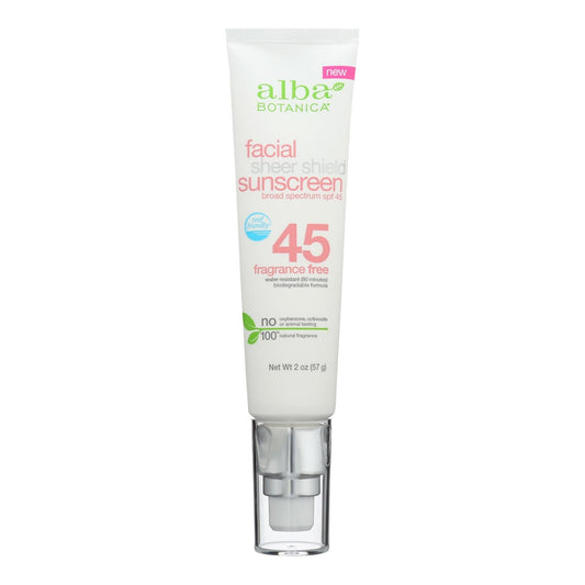 Alba Botanica - Sunscreen Facial Spf 50+ - 1 Each - 2 Oz