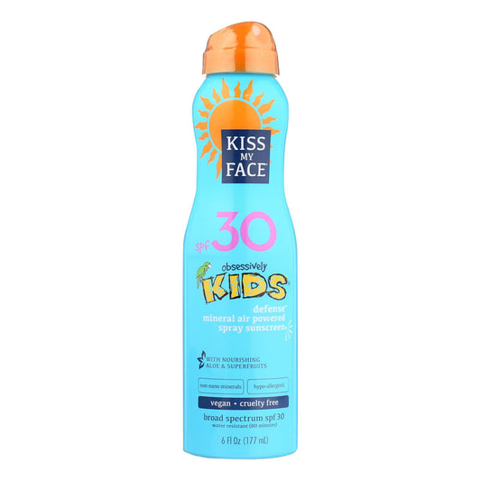 Kiss My Face Sunscreen - Mineral - Continuous Spray - Kids Defense - Spf 30 - 6 Oz