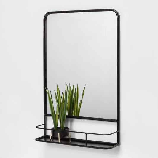 20"x30" Pharmacy Mirror with Metal Shelf Black - Threshold™