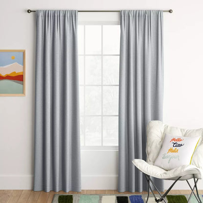 1pc 42"x84" Room Darkening Heathered Thermal Window Curtain Panel Gray - Room Essentials™