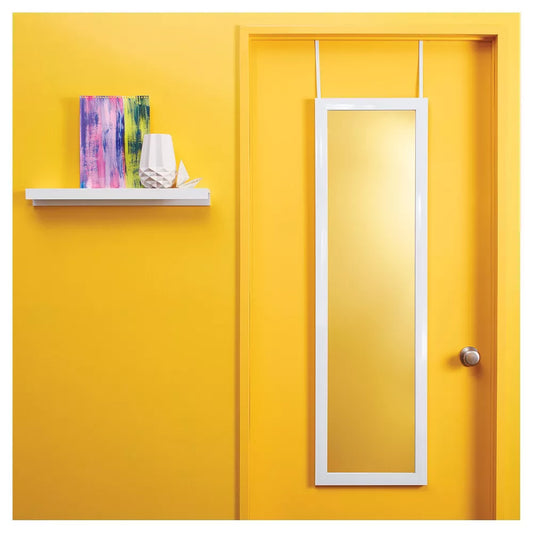 14.8" x 50.7" Over the Door Mirror White - Room Essentials™