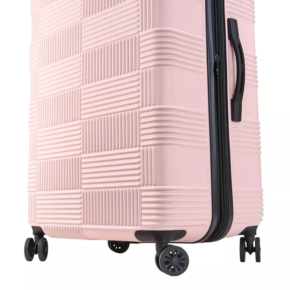 American Tourister Hardside Carry On Spinner Suitcase - Pink Checkered