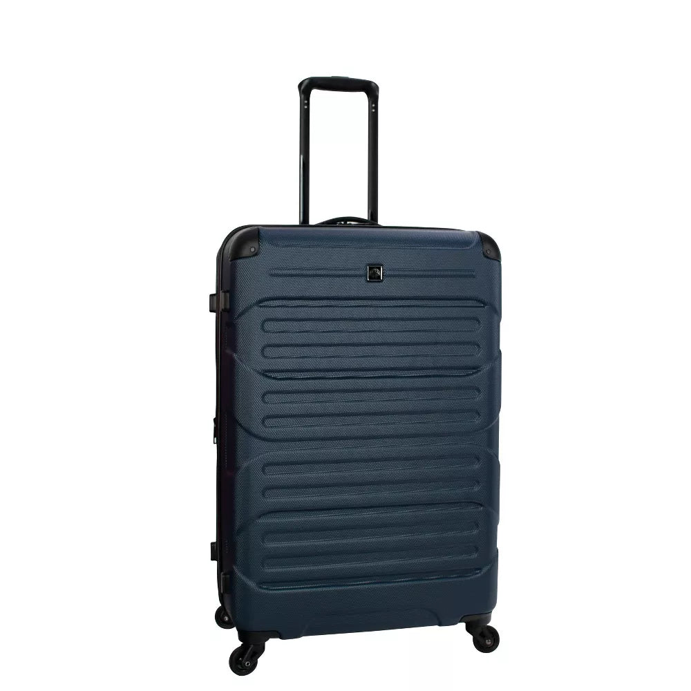 Skyline 29.5" Hardside Spinner Checked Suitcase - Navy